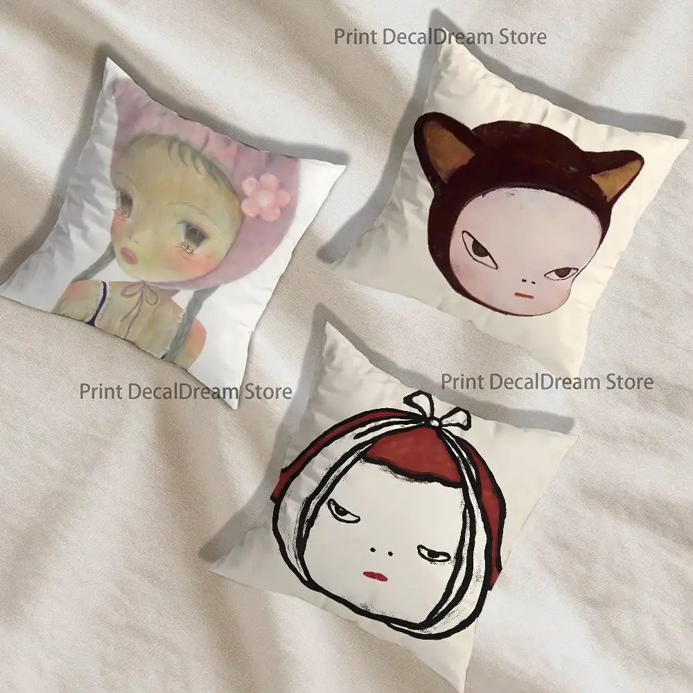 

Cute Y-Yoshitomo Nara Pillow Case Ultra Soft Skin Friendly Fabric Cloud Like Comfort & Concealed Zipper