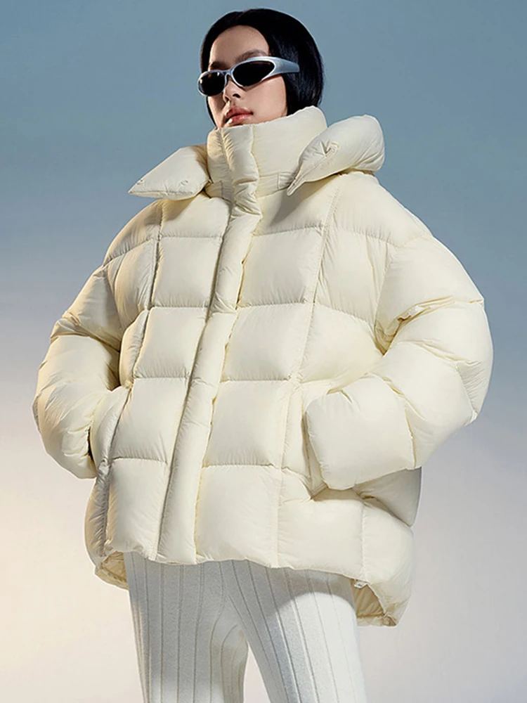 Winter Puff Dicke Abnehmbare Kapuze Unten Jacke Frauen Weiße Ente Unten Zipper Parker Outwears Weibliche Feste Warme Tasche Jacken