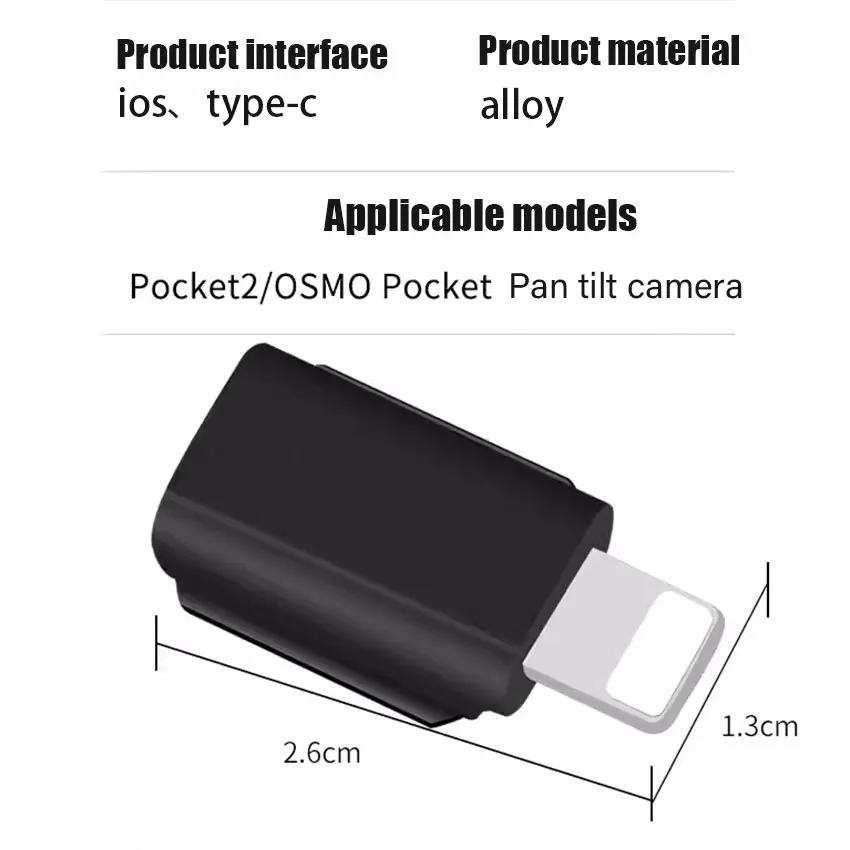 Micro USB for DJI Osmo Pocket 2 TYPE-C IOS Smartphone Adapter Phone Data Connector Interface Handheld Gimbal Camera Accessories