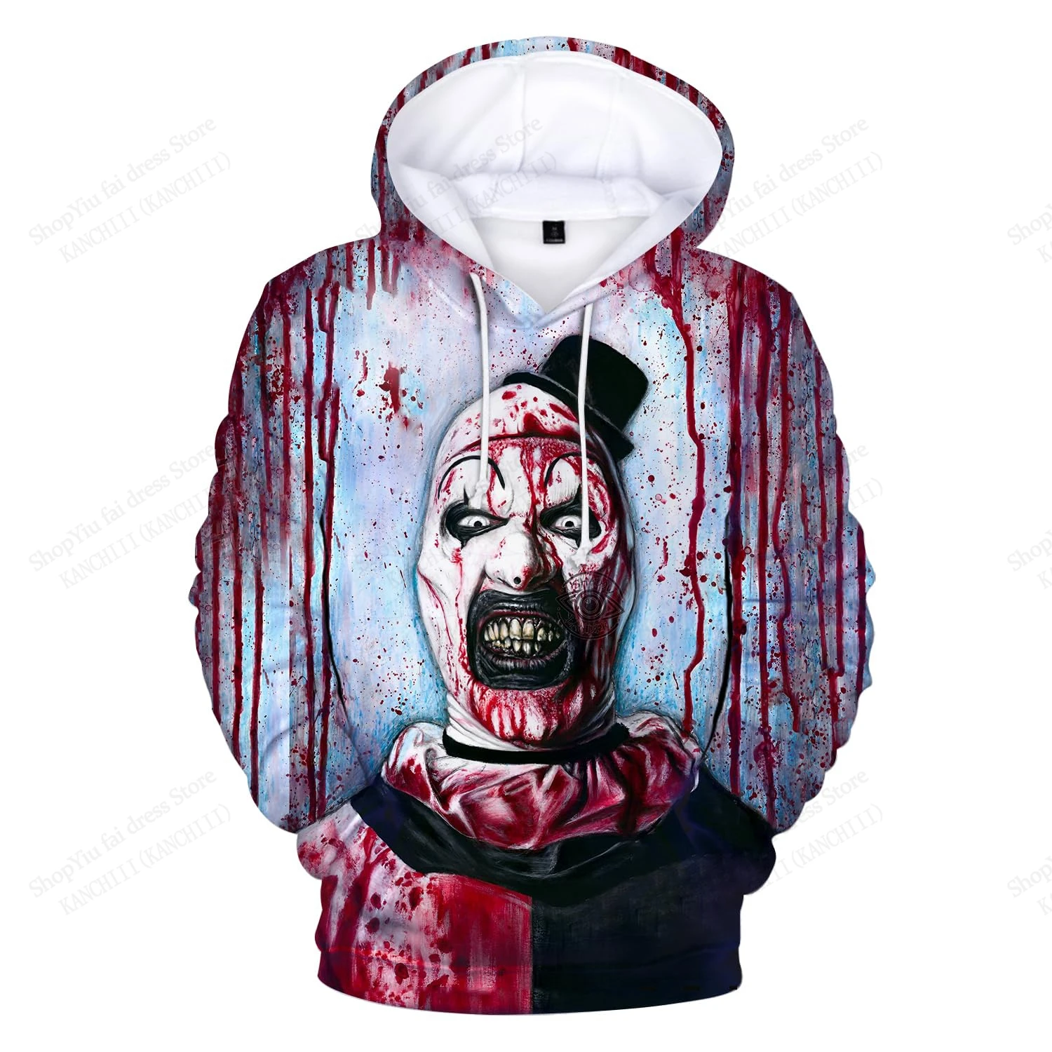 Sudaderas con capucha con estampado 3d de película de terror Terrifier para hombre y mujer, Sudadera con capucha de gran tamaño a la moda, abrigo para mujer, ropa para hombre nueva
