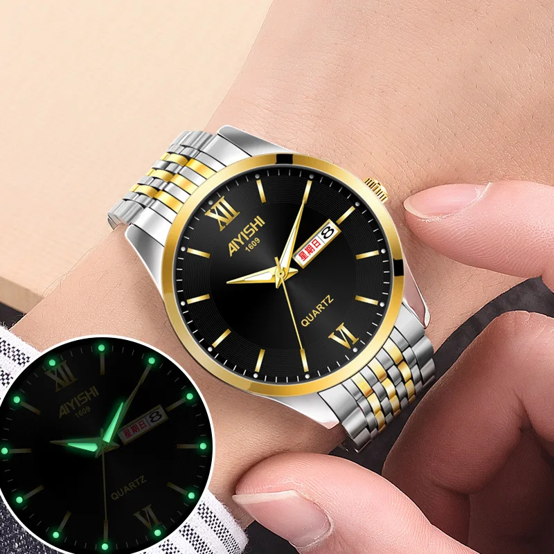 Top นาฬิกาชายแบรนด์เนม Luxury Relogio Masculino ใหม่สแตนเลสกันน้ำกีฬากันน้ำ Classic ผู้ชายออกแบบนาฬิกาควอตซ์