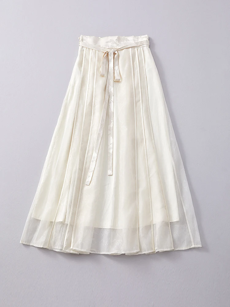 

XinghuaYu Spring Summer New Sle Chinese Fairy Aosphere Drifting Improved Silk f-length Long Skirt Versatile