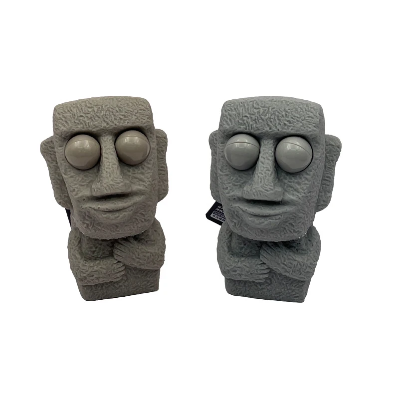 

Creative Decompression Squeeze Burst Eye Out Gas Rock Face Ball Pinch Music Office Adult Easter Island statues Toy Figurine