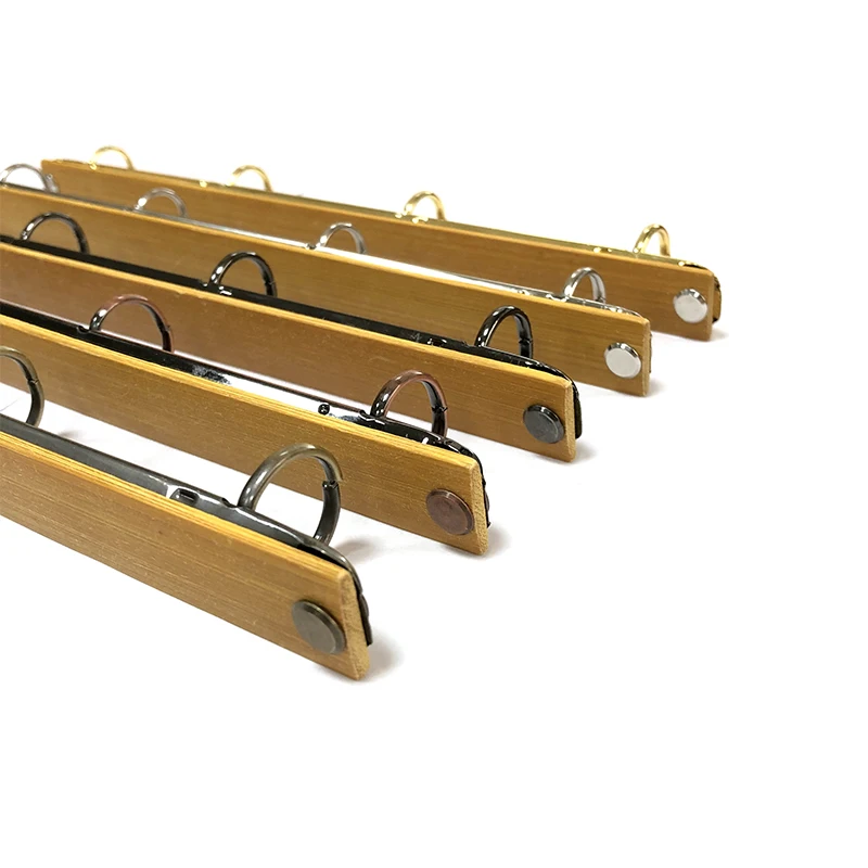 A4 Metall-Ringbinder-Clips mit Bambus-Rückwand 4 Abnehmbare Schnallen Loseblatt-Bindungsstreifen für Datenbücher Alben Notizbücher – Detail 6