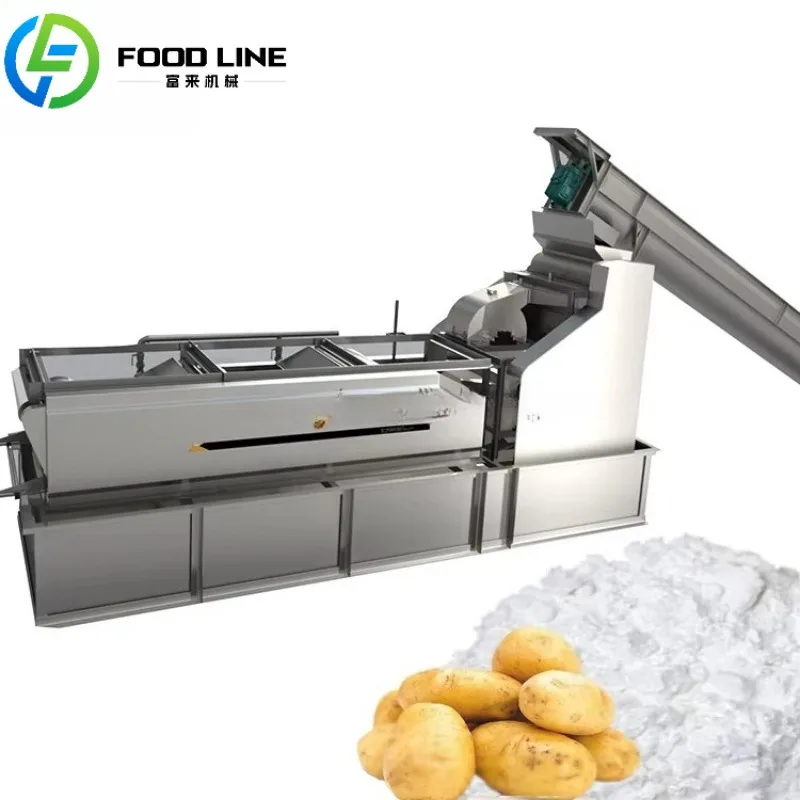 Tapioca / Potato Starch Processing Machine Cassava Potato Crushing Machine Starch Extraction