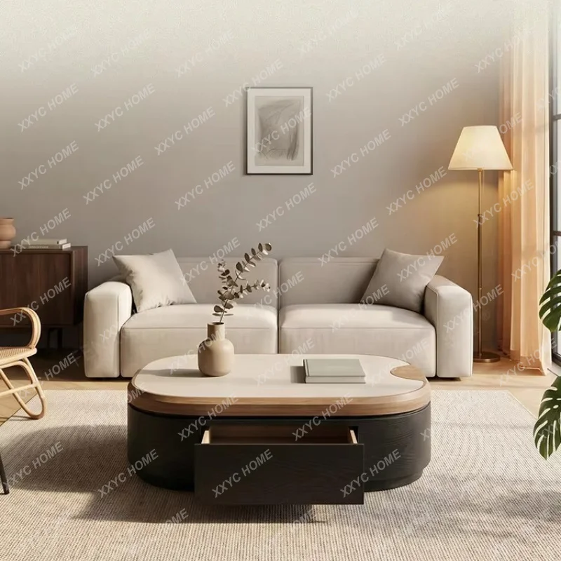 XXMedieval style living room retractable coffee table advanced sense multi-functional coffee table with storage