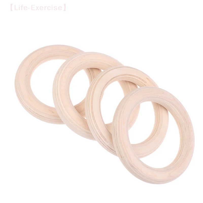 2Pcs/Pairs Wooden Ring Portable Crossfit Gymnastics Rings Gym Shoulder Strength Home Fitness Training Physical Exercise Ring