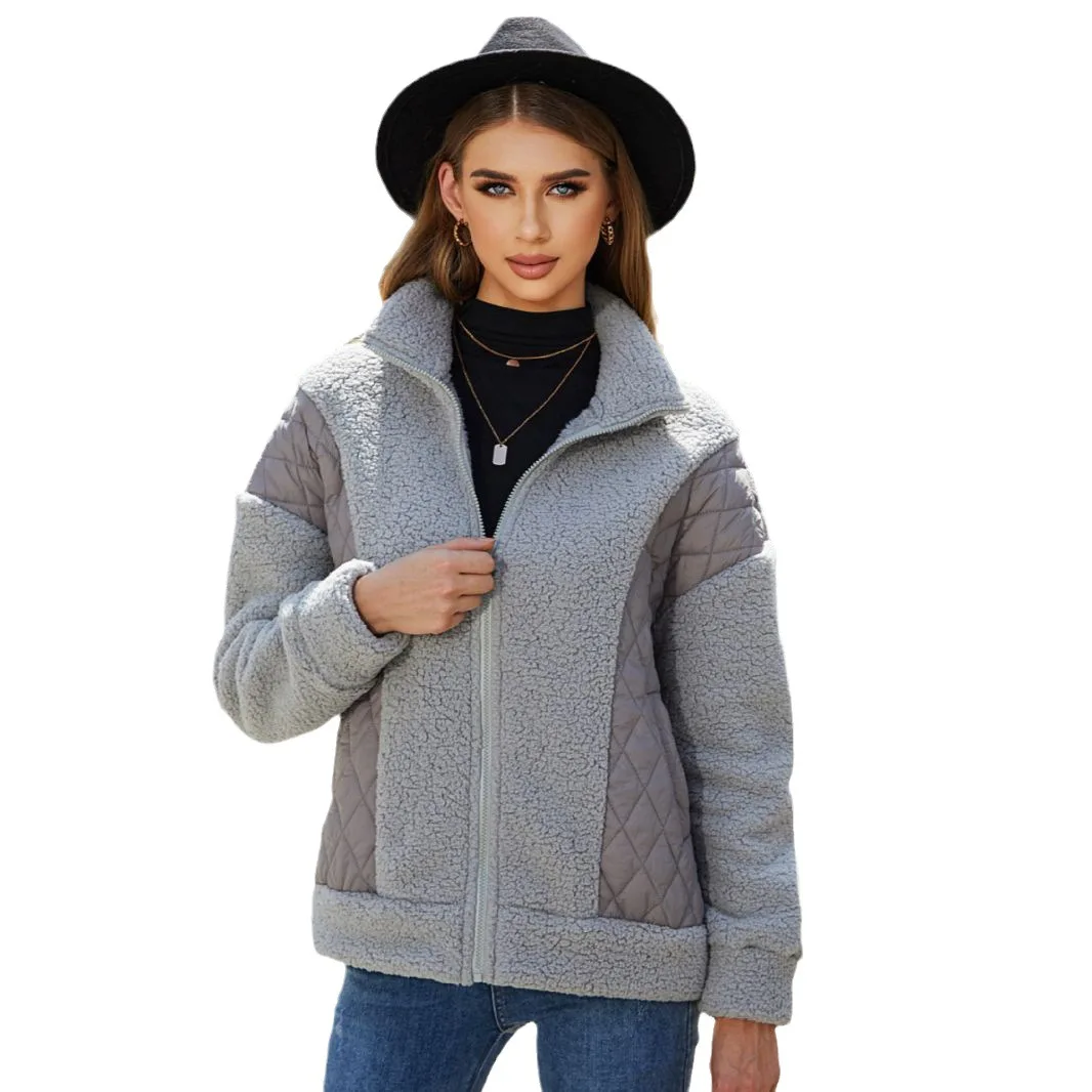 Women Parkas Coats Spliced Jackets - usage example
