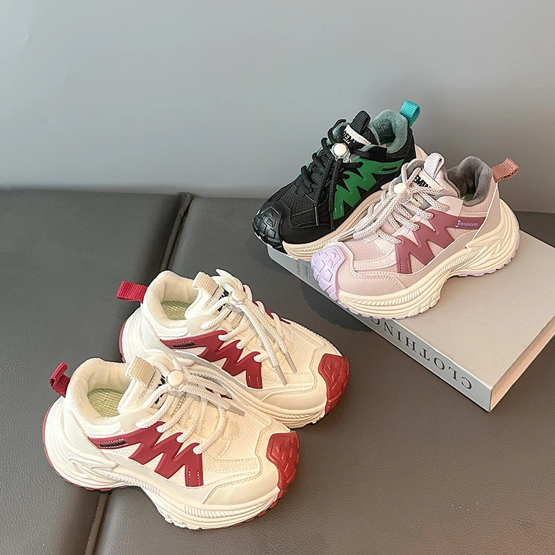 2025 أحذية رياضية جديدة للأطفال بنات موضة خفيفة الوزن أحذية رياضية من الجلد مضادة للانزلاق ومقاومة للاهتراء للأولاد احذية الجري للأطفال #6