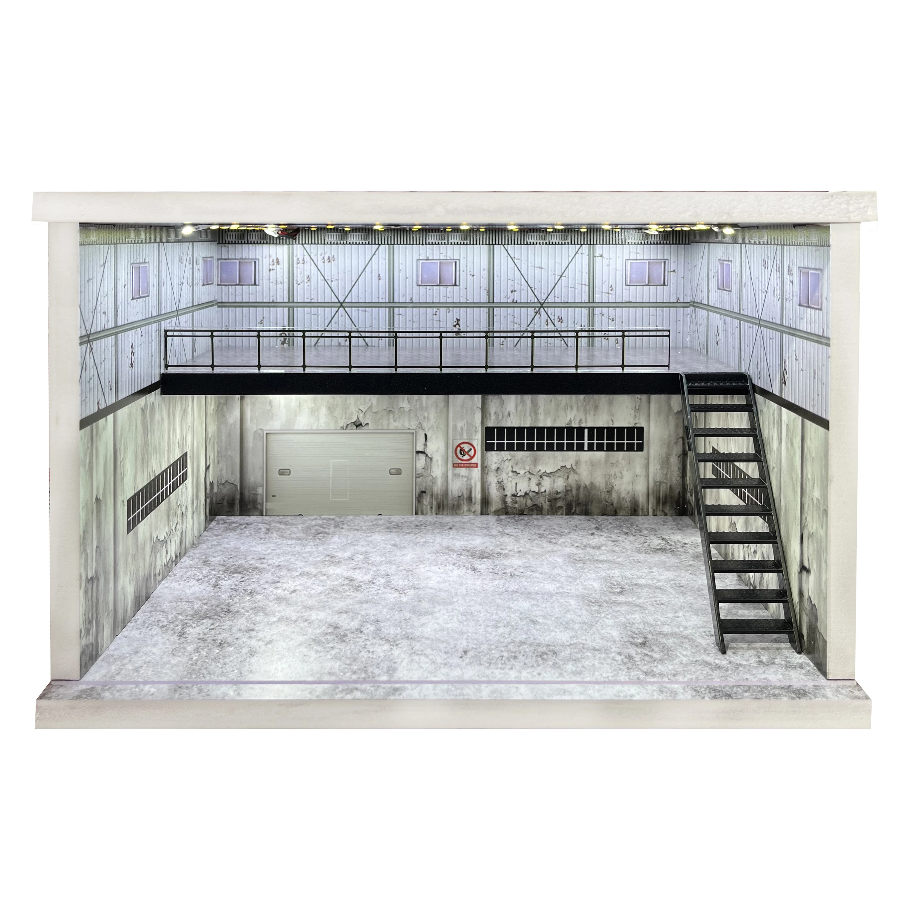 

1/64 Scale Car Parking Lot Garage Diorama with LED Lights Acrylic Dust Cover Miniature Car Model Display Case Solid Construction