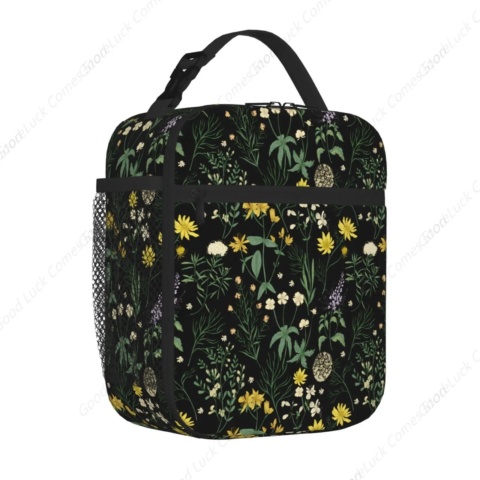 

Элегантная цветочная герметичная сумка для обеда, большая вместительная коробка для завтрака, изолированная многоразовая сумка-тоут для обеда, контейнер-холодильник для обеда для работы