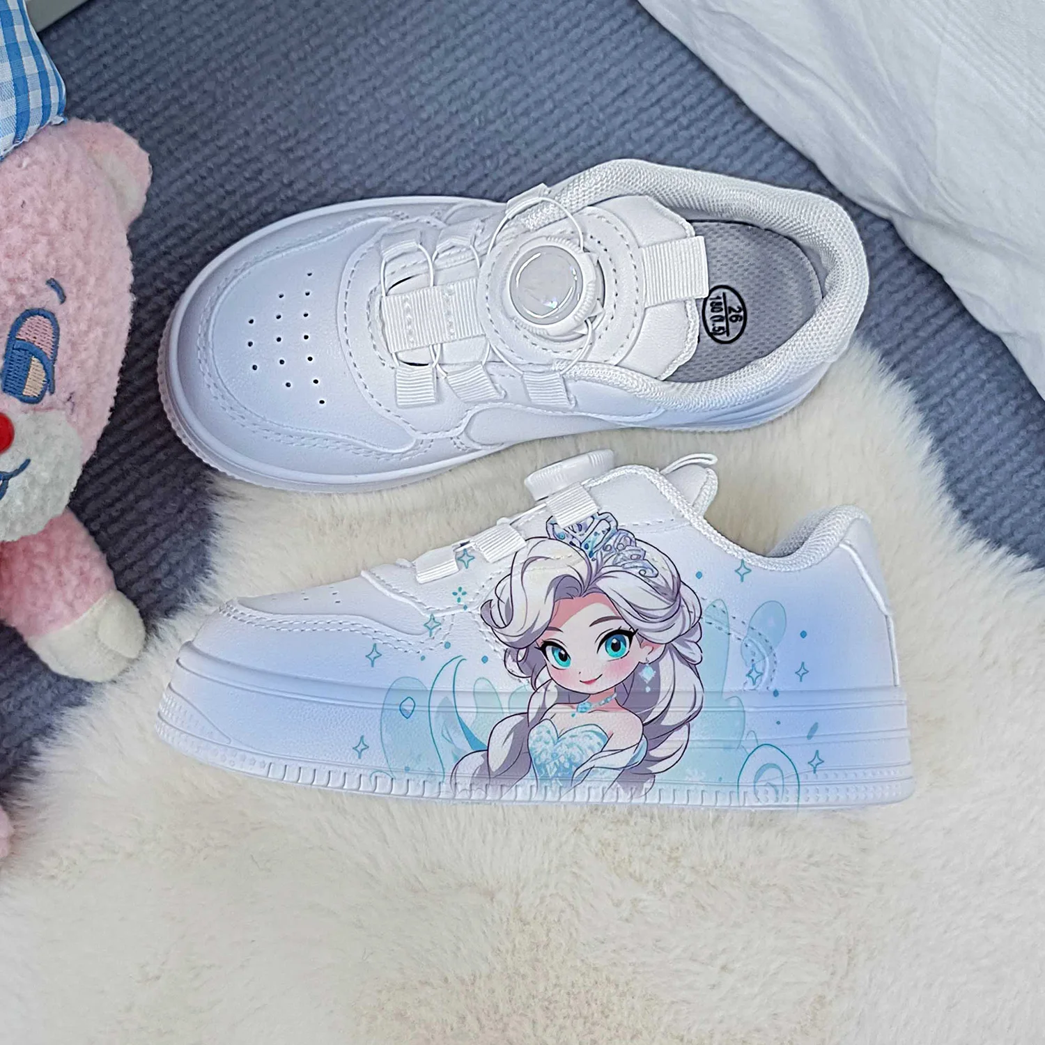 

Disney girls cartoon frozen elsa princess cute Casual shoes non-slip soft bottom sports shoes for child gift
