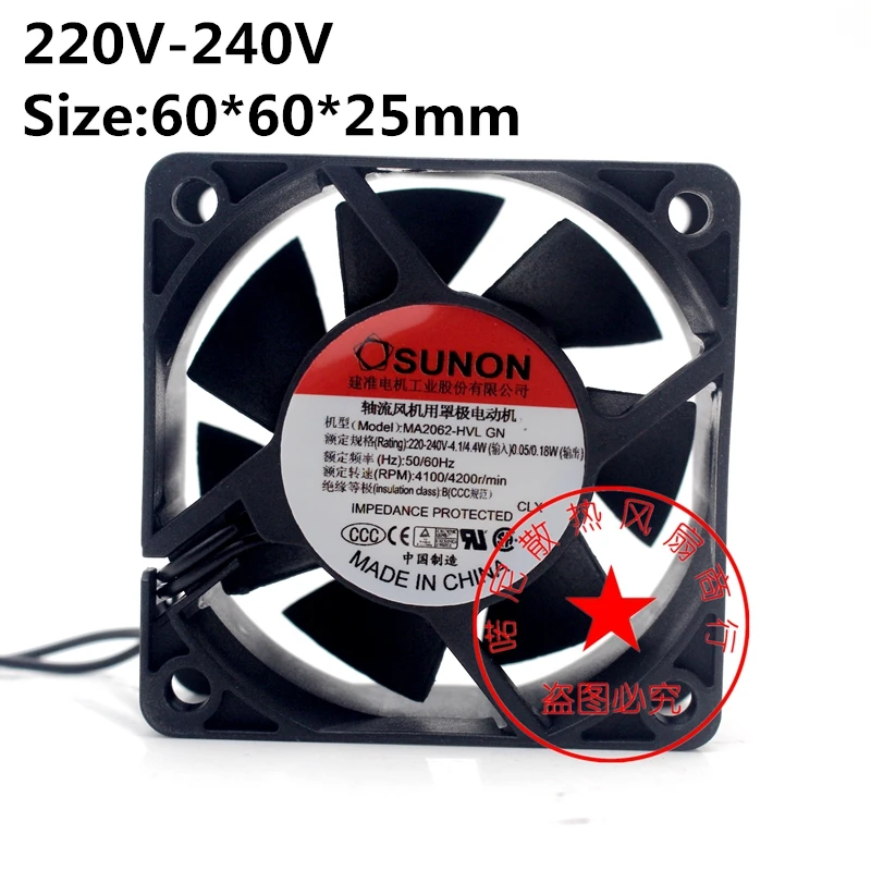 New original for SUNON 220V-240V 6cm 60*25mm MA2062-HVL GN AC cooling fan