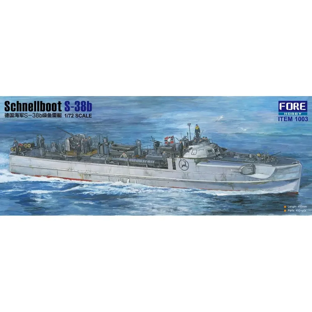 Fore Hobby 1003 1/72 German Schnellboot S38B - Scale Model Kit