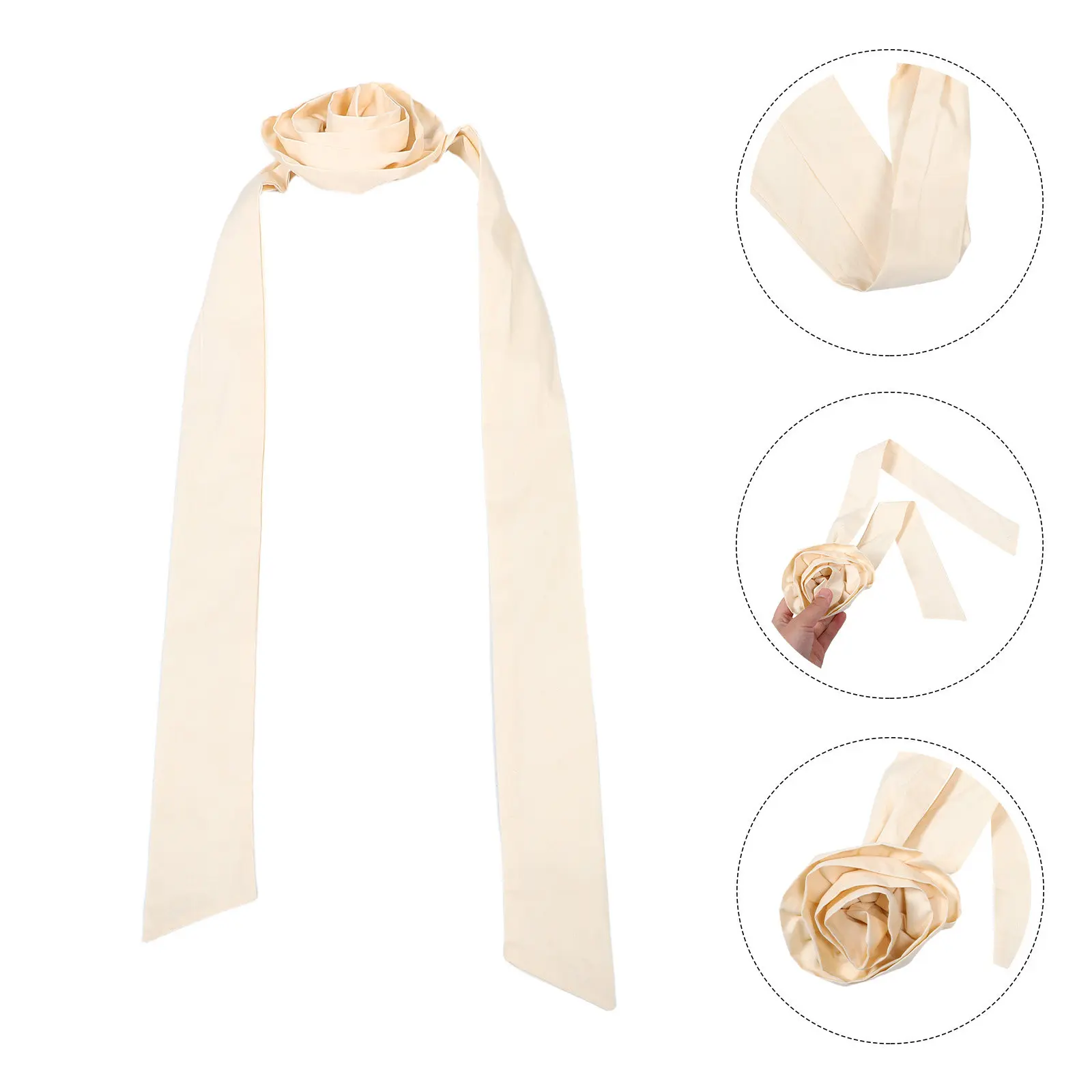 

Floral Ribbon Hair Tie Lightweight Elegant Hair Accessories Suitable for Weddings Parties Stylish Decorative Scrunchies No