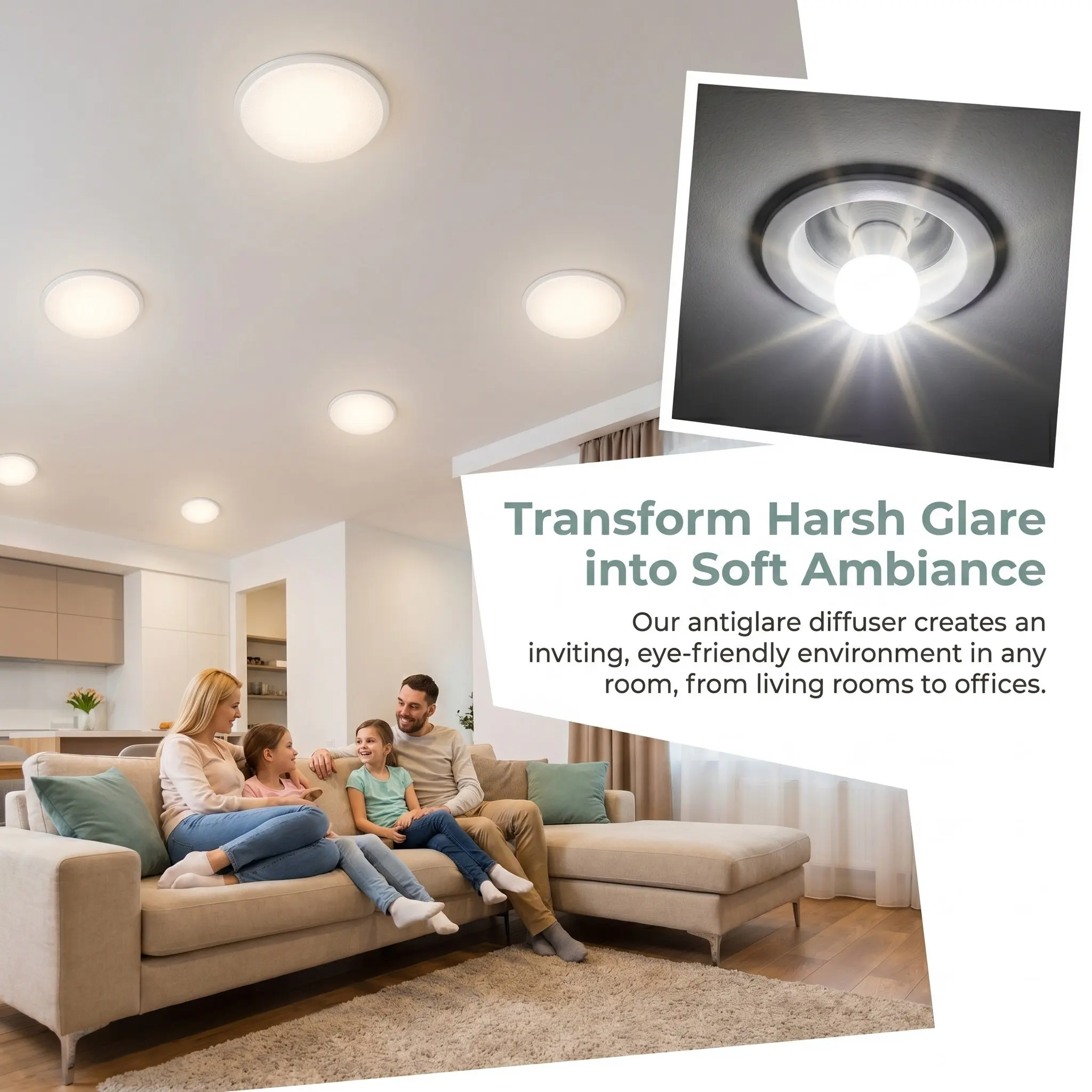 3Pcs Plastic Ceiling Spotlight Lamp Shade 5 Inch Antiglare Light Diffuser Cover Lampshade Replacement for Indoor Lighting