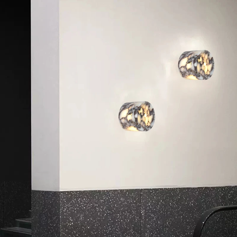 New Style Natural Stone Wall Lamp Atmosphere LED Lighting Bedroom Kitchen Bathroom Foyer Sconce G9 Bulb Marble