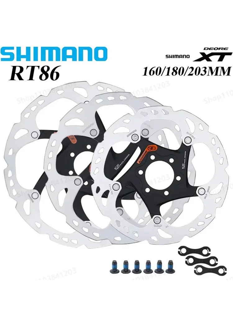 AliExpress Shimano SHIMANO Deore XT RT86 Bike Brake Disc 6 Bolt Ice Point Technology MTB Mountain Bicycle Disc 160MM 180MM 203MM Bike Parts