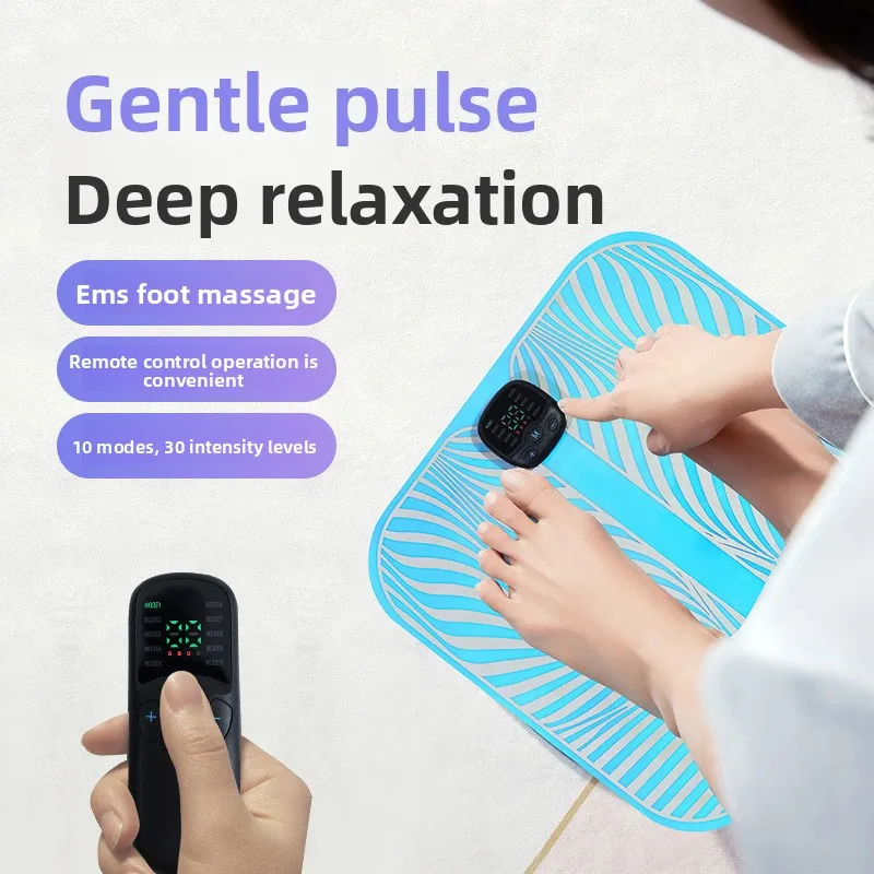 Colorful LED EMS Foot Massager Mat – Rechargeable Pulse Massage Pad for Muscle Relaxation & Plantar Fasciitis Relief