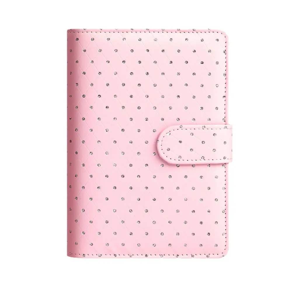 Rainstone Patterned Cover Money Saving Binder 6-Ring Compact Savings Challenges Book Tear Resistant PU Leather