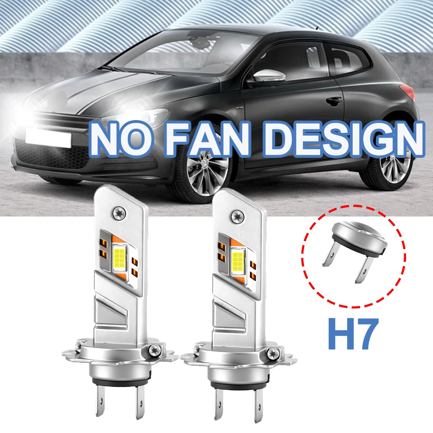 

Автомобильные светодиодные фары H7 Canbus 6000K, сверхъяркие лампы без турбо-вентилятора, 3570 CSP, передние фары