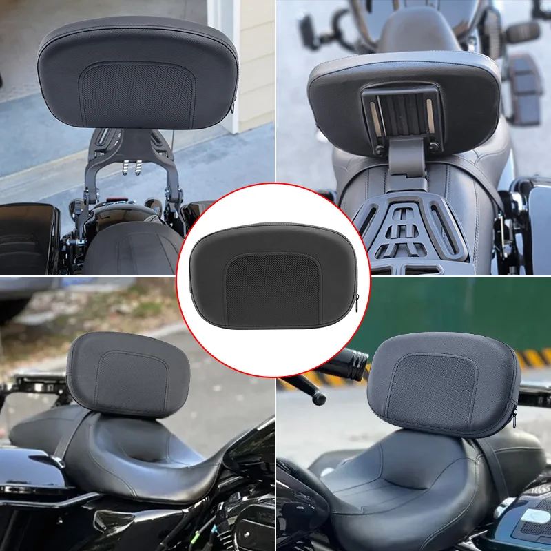 PU Leather Motorcycle Rear Passenger Sissy Bar Backrest Cushion Pad For Harley Chopper Touring For Honda For Suzuki Universal view 6