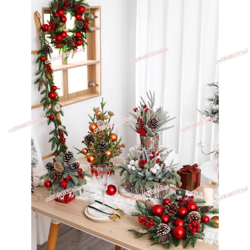 Christmas Decorations Nordic Style Log Desktop Small Christmas Tree Package Props Gift Scene Arrangement Ornament