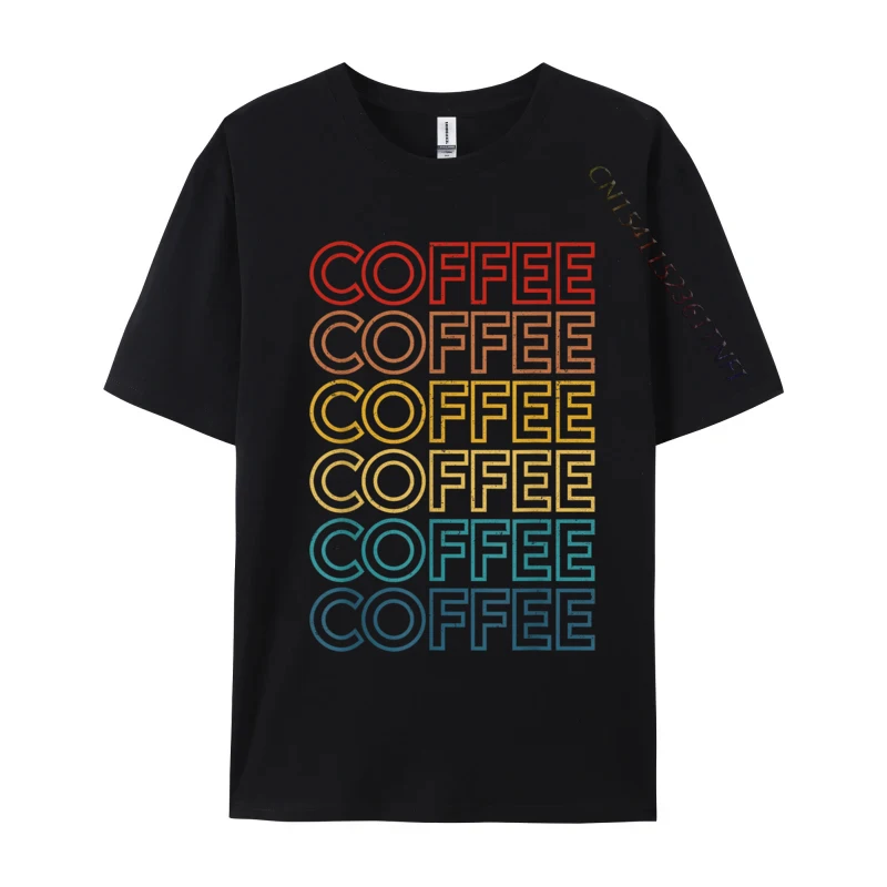 

Retro Coffee Coffee Coffee Art Vintage Coffee Addicts Combed Cotton Men T Shirts Normal Luxury Designer T-Shirts