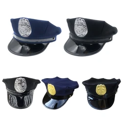 Uniform Hats for Police Officer Hat And Badge for Children Cosplay Newsboys Hat