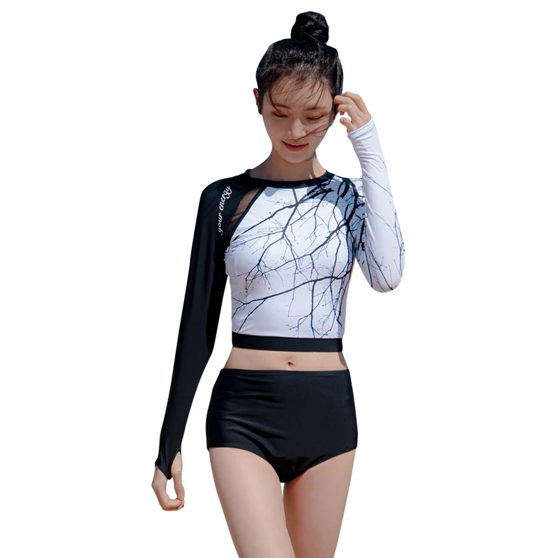 Wisuwore Korean Swimsuit Women's Summer Conservative Split Flat Angled Surfing Suit Slim Student Swimming Pool Special Swimwear