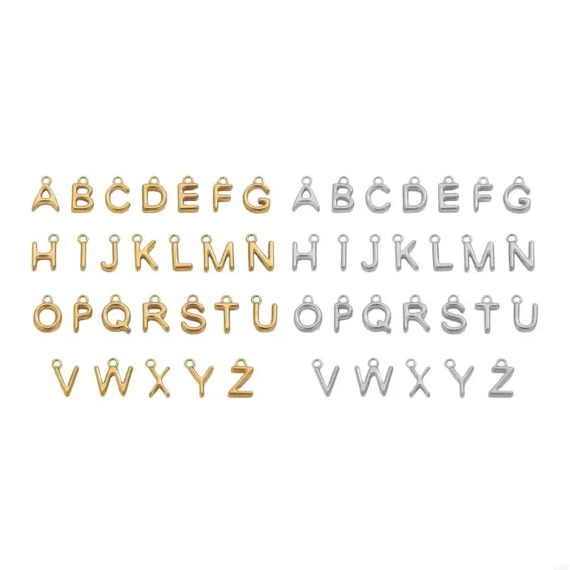 

Премиум-подвески с вакуумным покрытием, 26 шт., миниатюрные подвески с буквами для DIY, индивидуальные ювелирные аксессуары E0BF