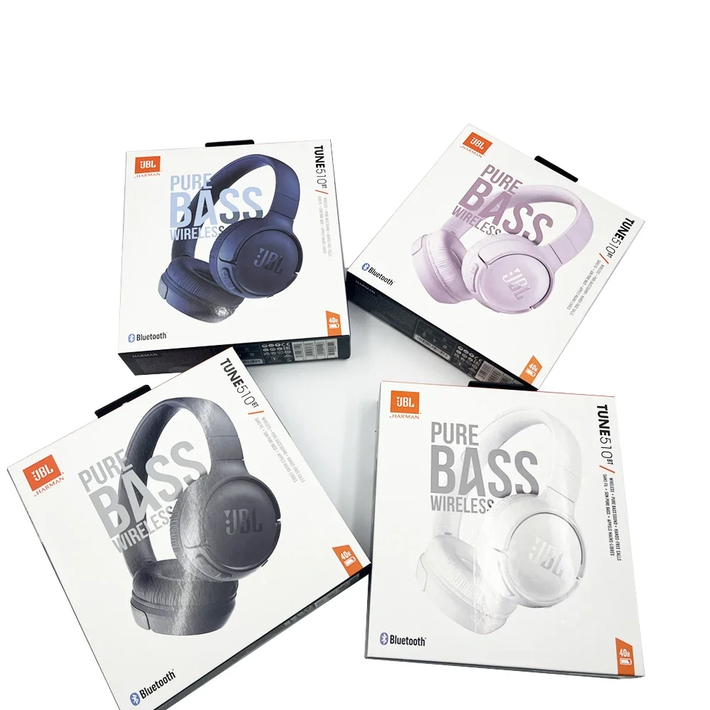 JBL Tune 510 BT سماعة بلوتوث لاسلكية Purebass Sound شحن سريع لسماعة أذن رياضية بعمر بطارية طويل