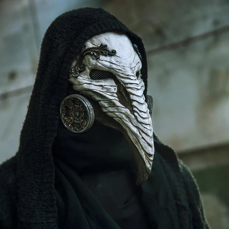 Steampunk Plague Doctor Mask SCP-049 Cosplay Medieval Raven Beak Full Head Halloween Costume