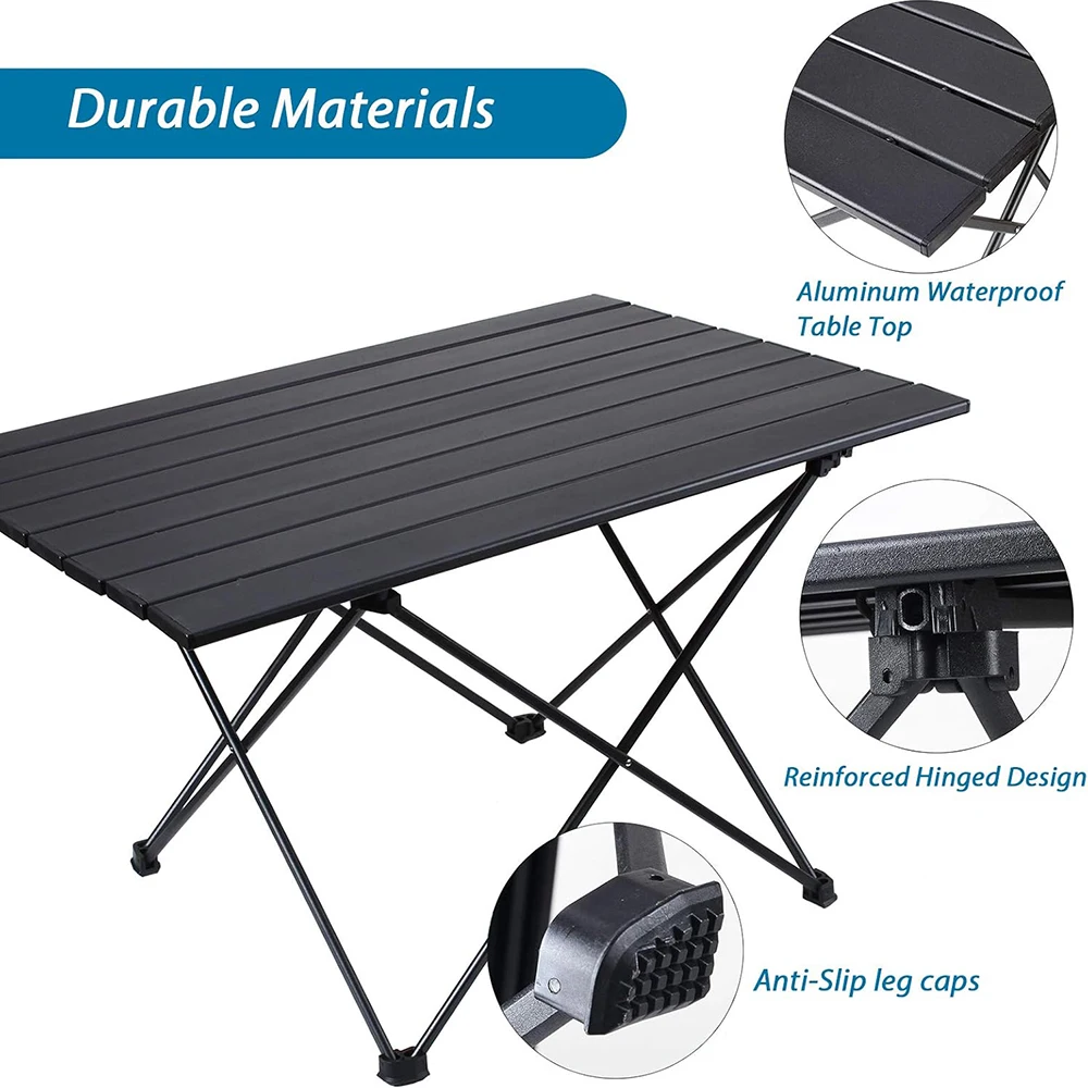 Klaptafel voor kamperen Buiten Aluminium bureaublad met draagtas Lichtgewicht tafel voor wandelen Picknick Klimmen Reizen