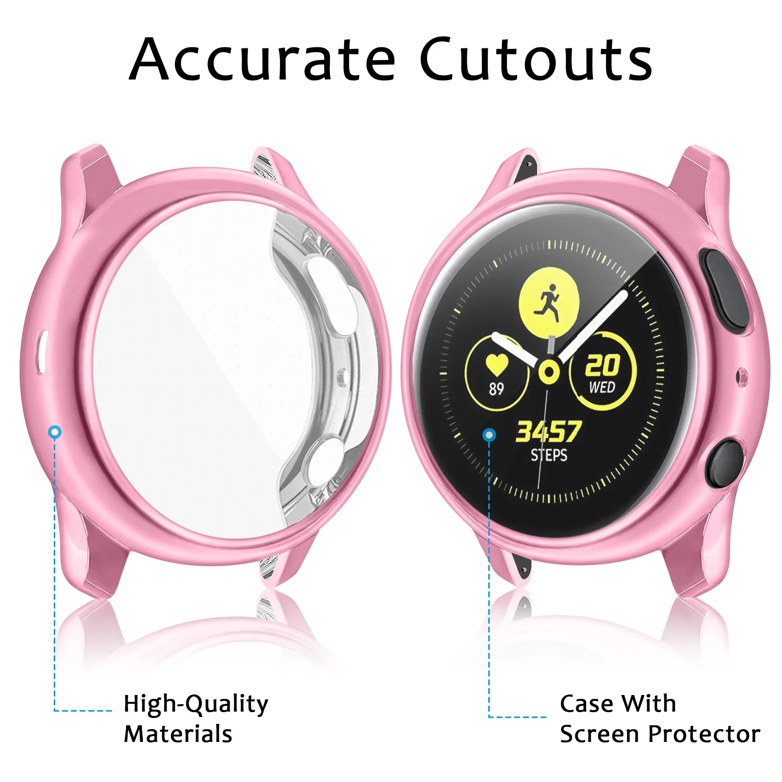 Case Screen Protector for Samsung Galaxy Watch Active 2 40mm 44mm TPU Bumper+Film Cover for Galaxy Watch Smartwatch Accessories