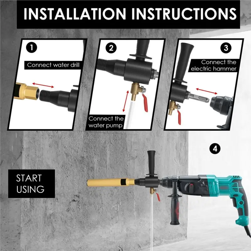 

A96I-Carbon Steel Water Injection Converter With Electric Drill Adapter Hammer Functionality