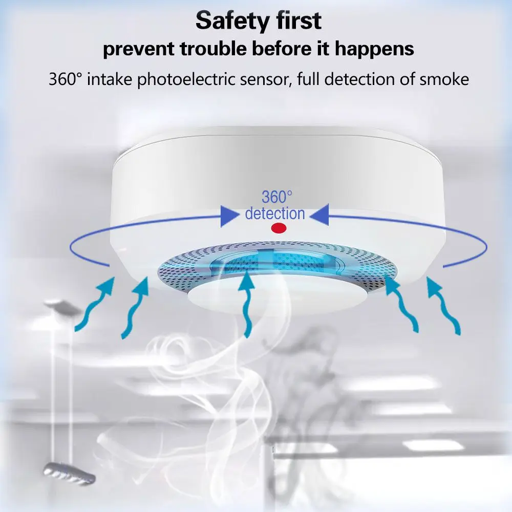 ZigBee Tuya WiFi Smart Smoke Detectors APP Control Safety Prevention Smoke Sensor Wireless Smoke Detection Device Home Security