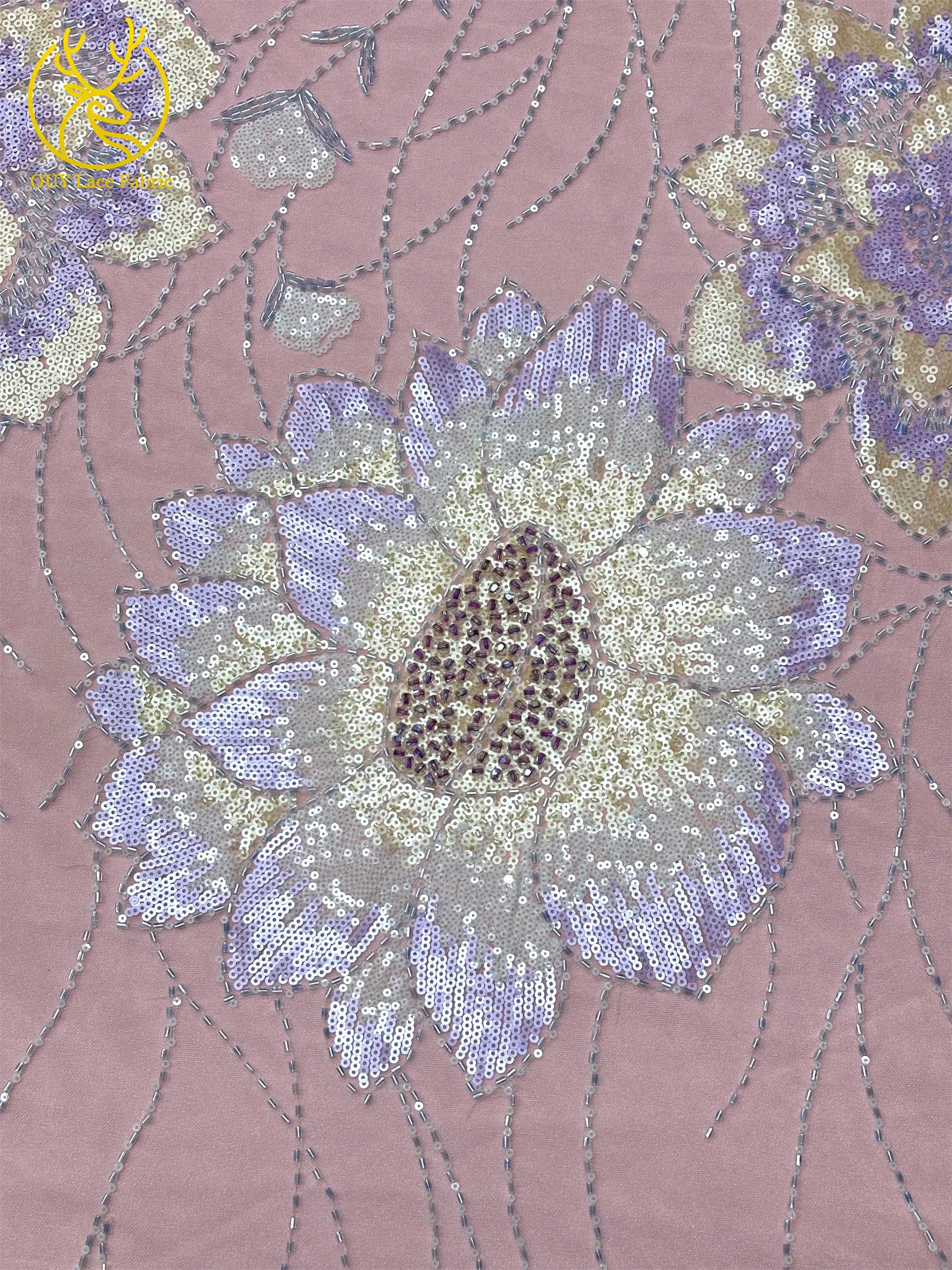 2026 Afrikanischer Bräutigam Bestickter Perlen-Spitzenstoff Modisches Design Französische Pailletten-Spitze Brautkleid Nähmaterial 5 Yards – Detail 17