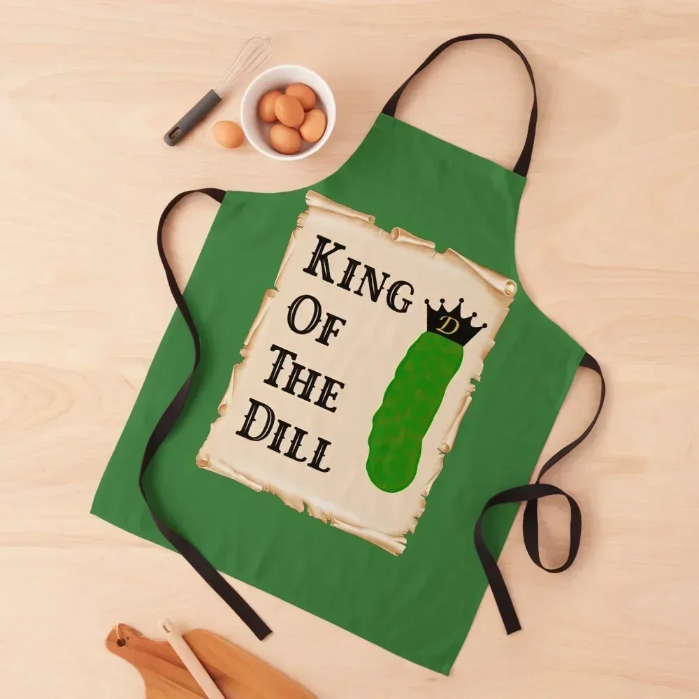 

King of The Dill - Pickle Lover Apron Waterproof women kitchen clothes for men Chef Uniform Women Chef Uniform For Men Apron