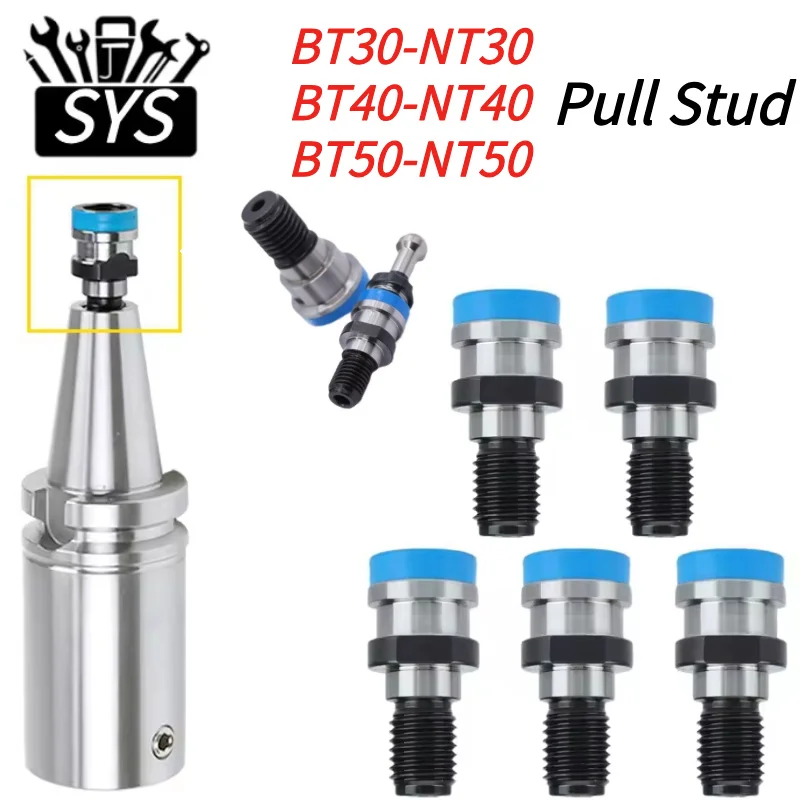 SYS 10 قطعة BT30-NT30 BT40-NT40 BT50-NT50 سحب مسمار ، BT40-NT40 محول ، حامل BT40 يتم تحويلها إلى حامل NT40 ، موضوع قضيب الجر