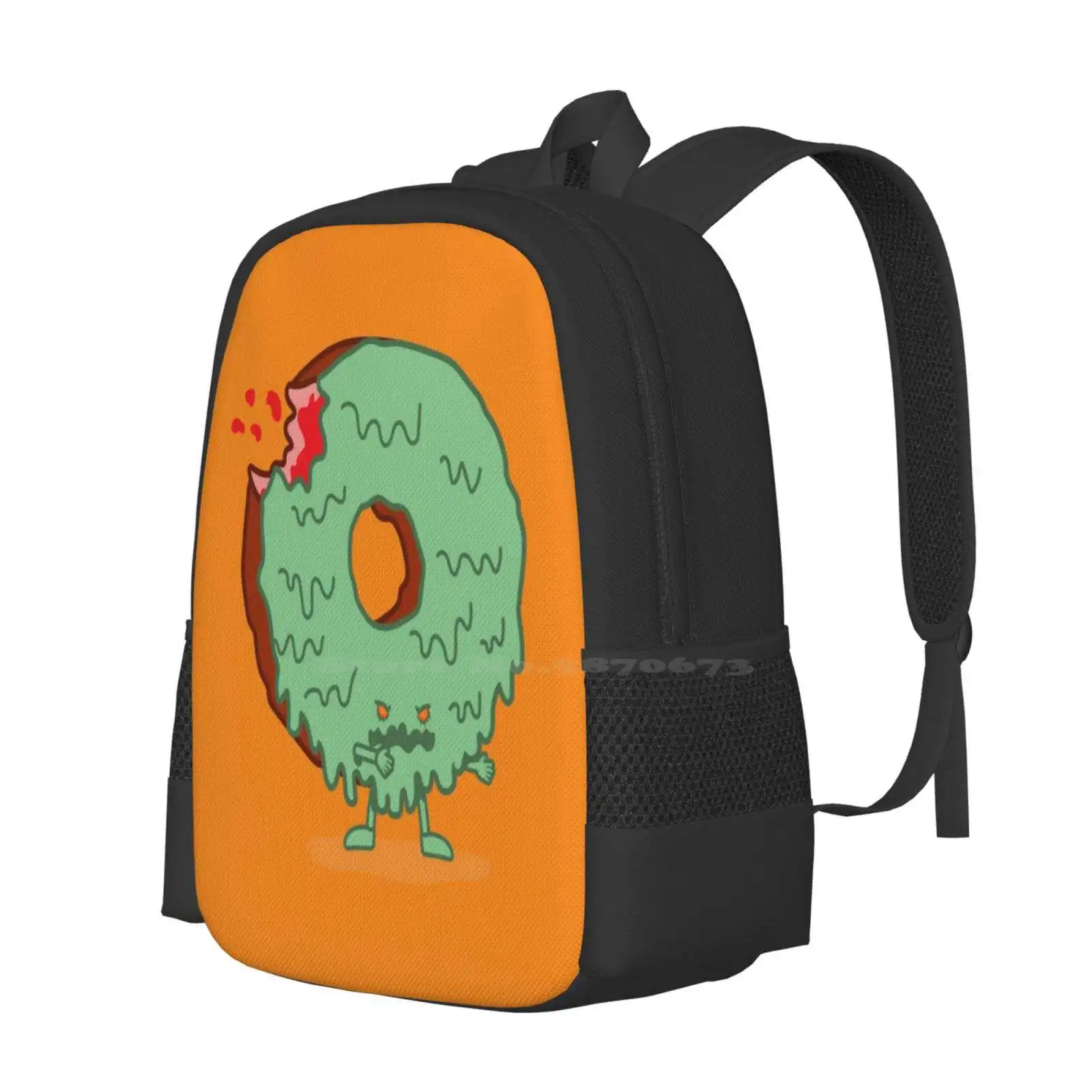 The Zombie Donut Large Capacity School Backpack Laptop Bags Jelly Filling Vector March Of The Donuts Walking Zombie Halloween