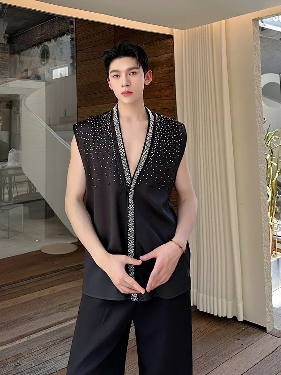 

Летний мужской топ из сатина с ромбовидным узором, модный, с поясом, свободного кроя, стандартной длины, для молодежи