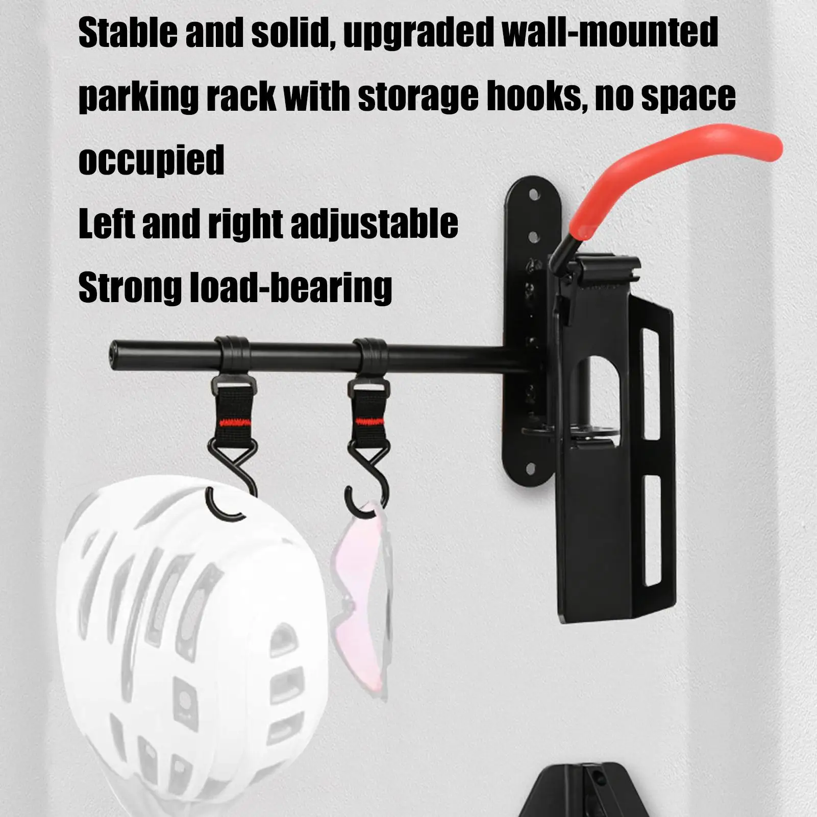 

Wall Mounted Cycling Storage Racks Adjustable Space-Saving Hook Adjustable Cycling Rack For Family Friend Indoor Outdoor Garage