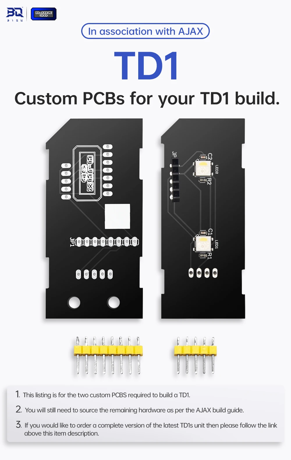 BIQU Custom PCBs for TD1 In association with AJAX Reads Accurate Transmission Distance And Color For 3D Printed Multi-color