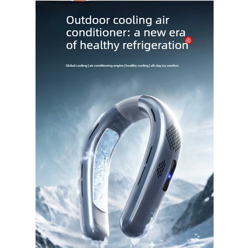 Portable Neck Fan Cooling Mini Hanging Neck Fan USB Rechargeable Quiet Long Battery Life Outdoor Camping Personal Cooler