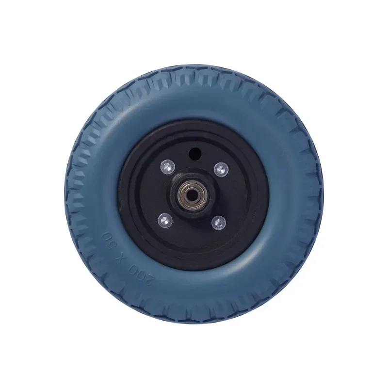 Universal wheel office chair, rotating small casters, electric scooter with front fork, 8-inch PU solid round wheel front wheel