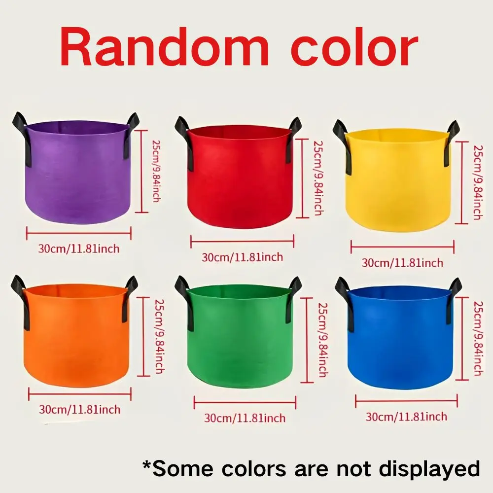 6pcs 5 Gallon Random Color Fabric Grow Bags & Mini Garden Hand Tools Set for Tomato Pepper Vegetables Flowers YMY