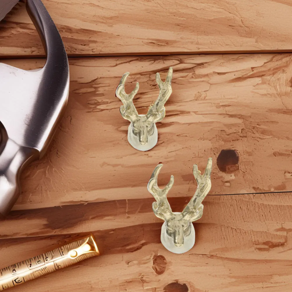 

2pcs Deer Head Cabinet Knobs Decorative Drawer Vintage Dresser Handles Kitchen Cabinet Handles Door Pulls Furniture Pulls