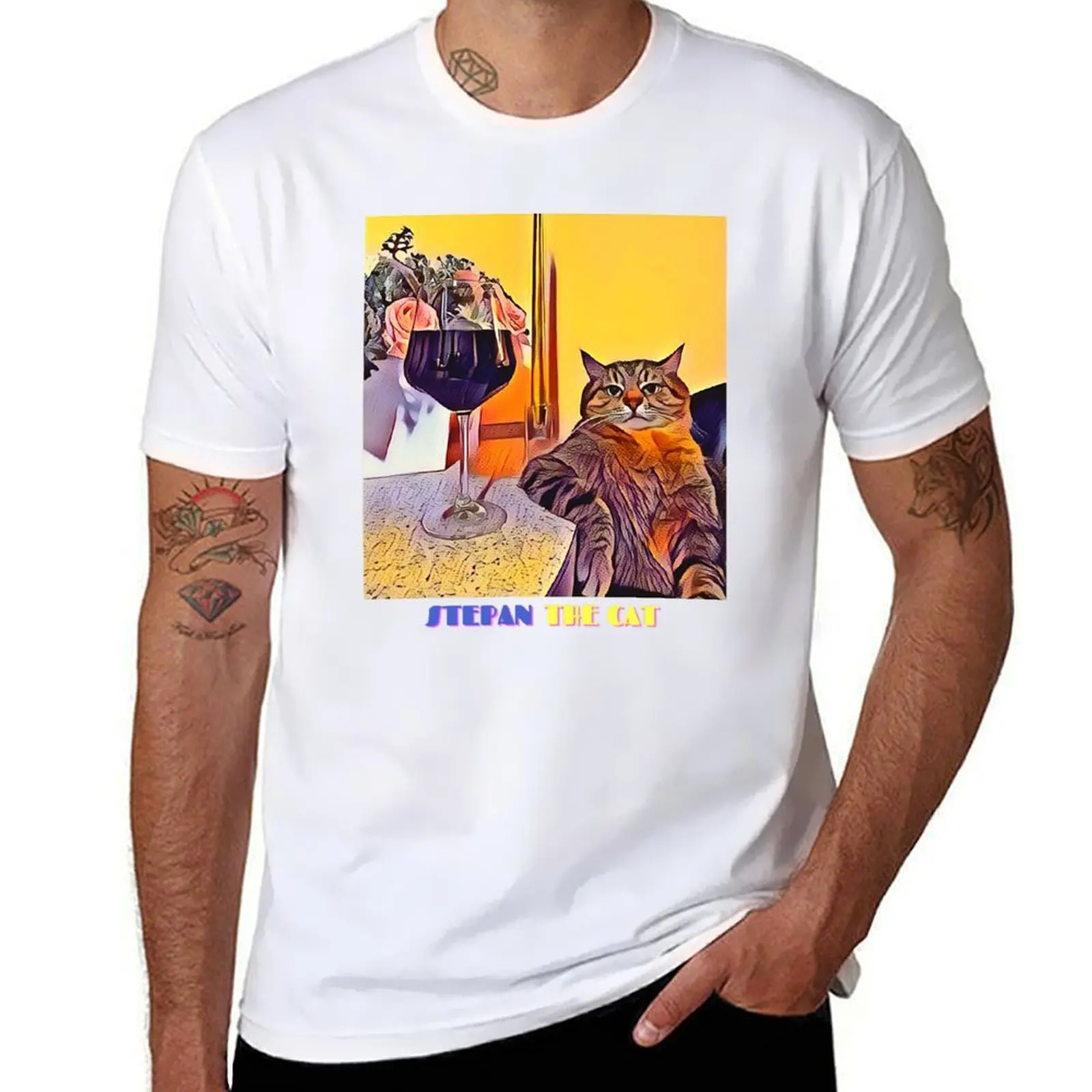

Stepan The Cat Art T-Shirt cotton t shirt pack t shirt personalised T-Shirt