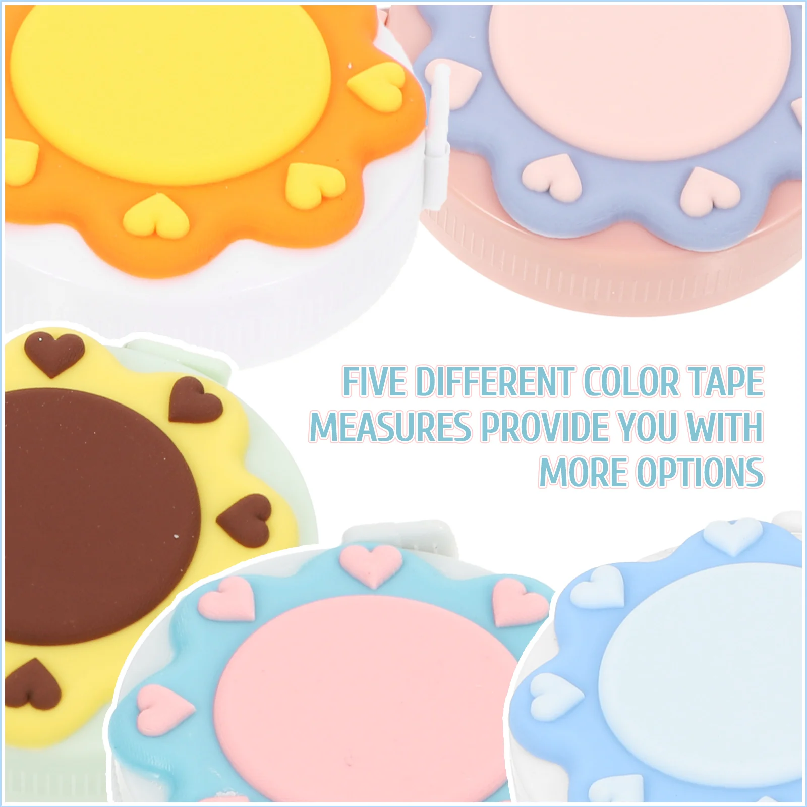 

5pcs Mini Tape Measure Set Soft PVC Body Measuring Tape Circumference Sewing Tailors Durable Retractable Automatic